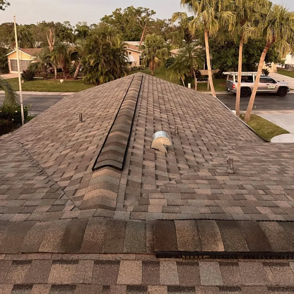 Roof installation fit with grey tiles carried out by Regalbuto Contractors roofing services