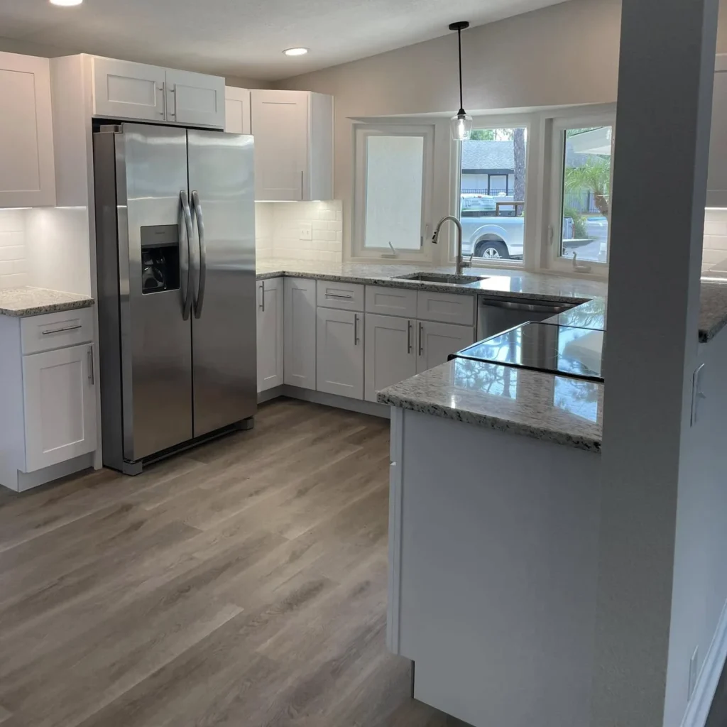 White themed kitchen remodeled by Regalbuto Contractors