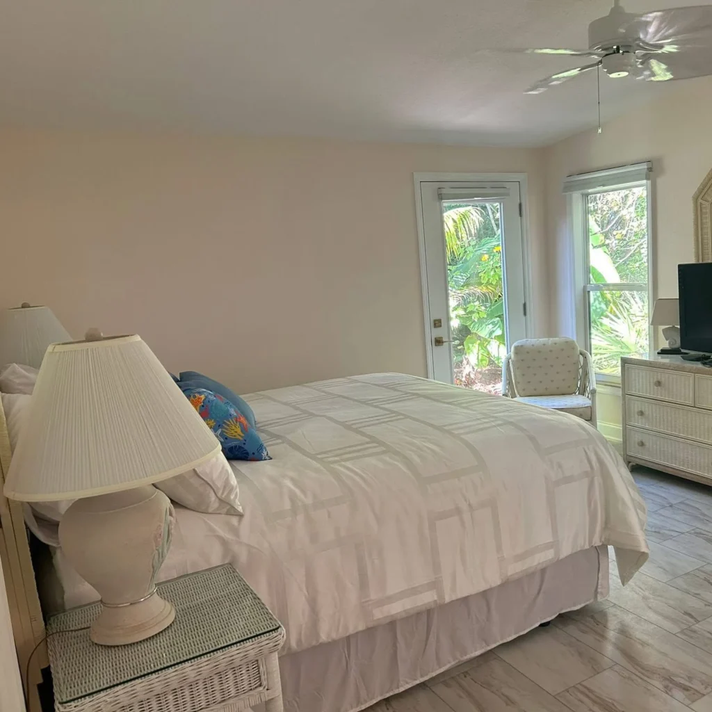 White and beige themed bedroom refresh carried out by Regalbuto Contractors