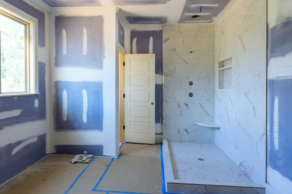 View of bathroom being remodeled by Regalbuto Contractors