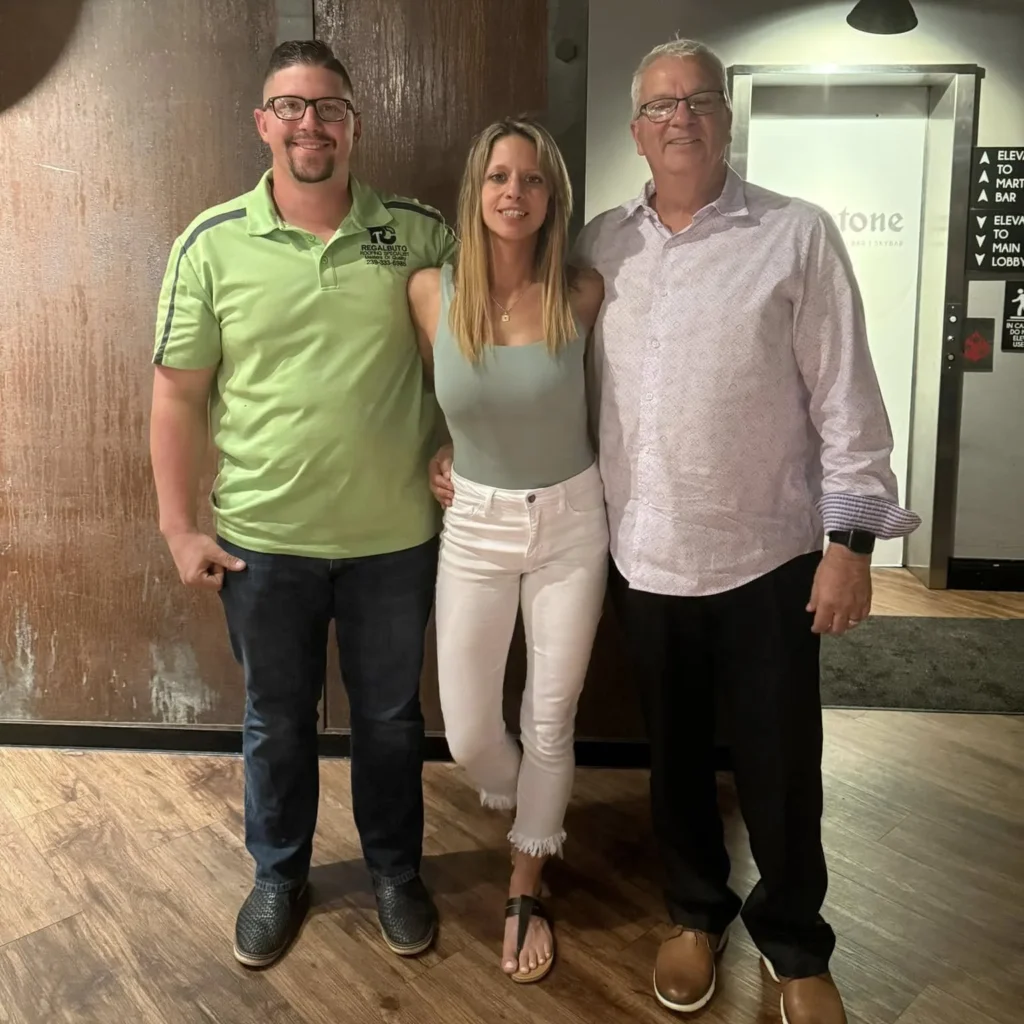 Neeko, Hope, and Frank, chief executive officers of Regalbuto Contractors, meeting up together